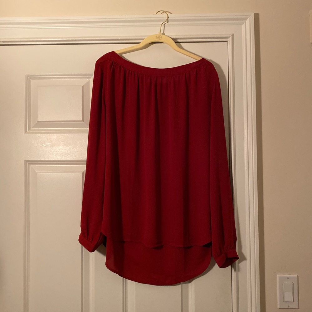 Loft orangey-red blouse